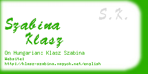 szabina klasz business card
